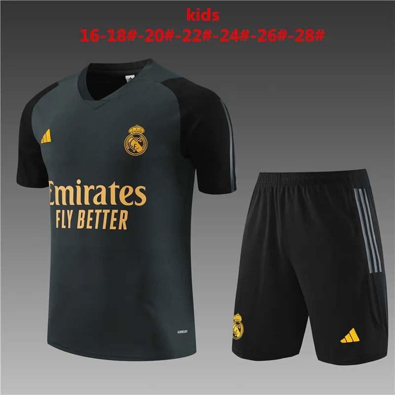 23-24 Real Madrid Kids Kits Black Short Traning Suits Soccer Jerseys Yupoo 1