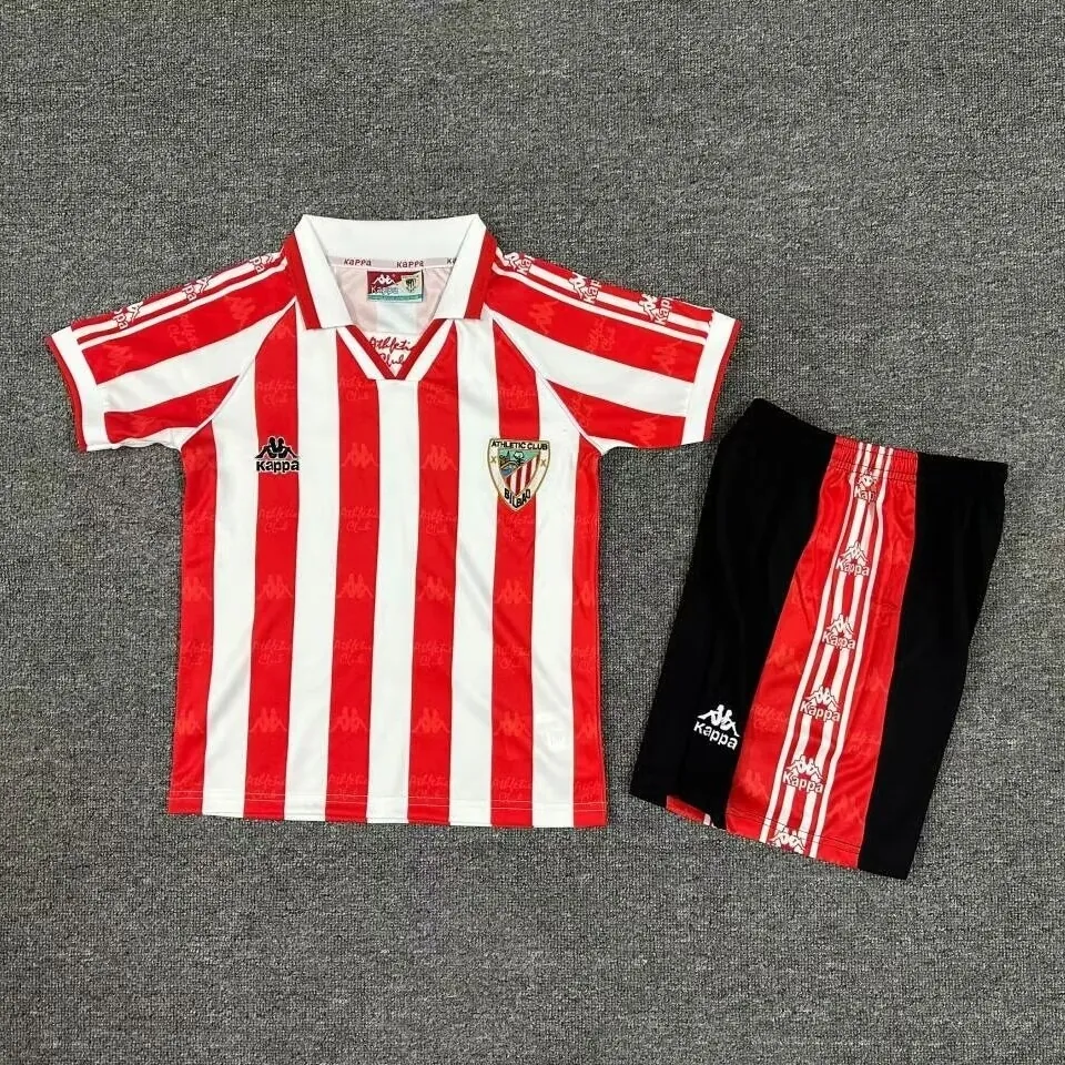 95-97 Bilbao Home Retro Kid Kits Children Sets Soccer Jerseys Yupoo 2