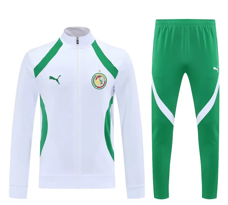 25-26 Senegal White Football Tracksuit Long Jacket Suits 3