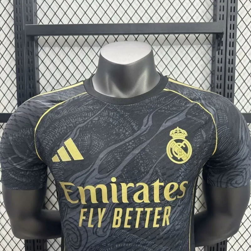 25-26 Real Madrid New Gold Dragon Special Edition Kit Player Version Shirt AAAAJersey Wholesale 4
