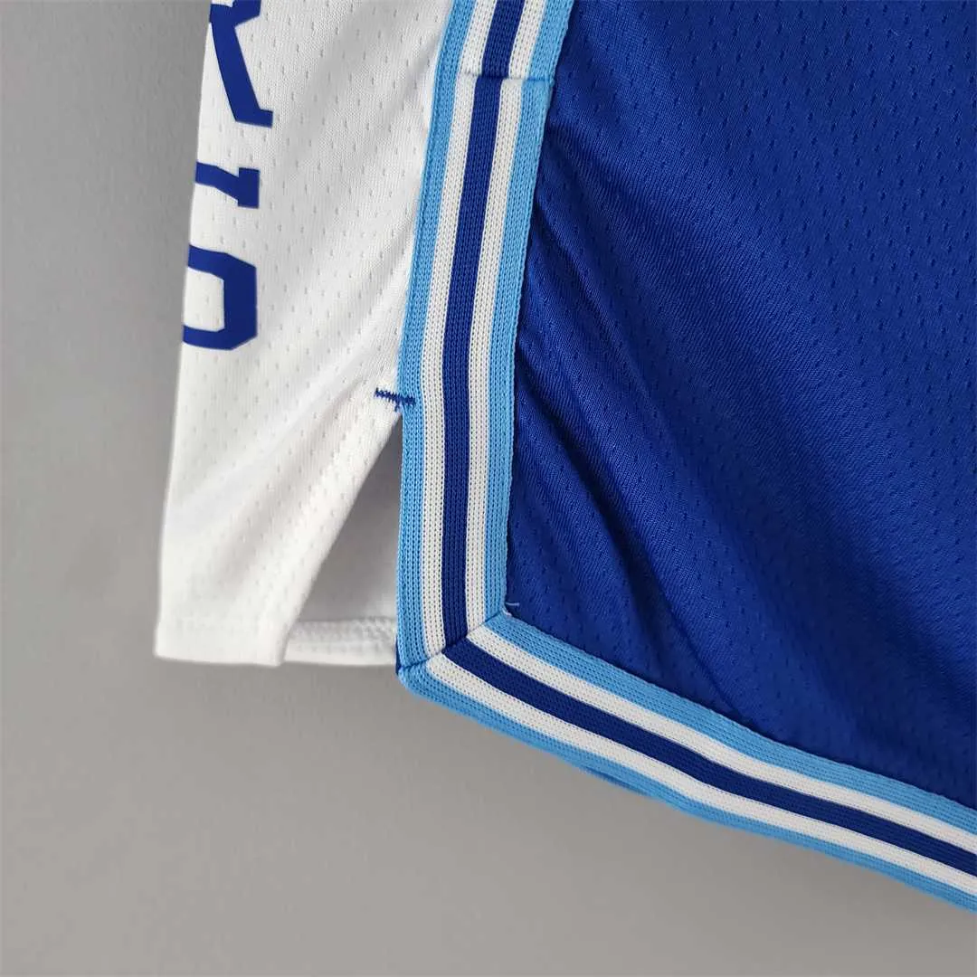 Los Angeles Lakers retro NBA Shorts Blue White Trim 7