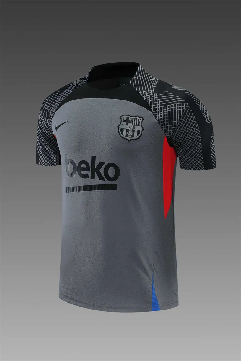 22-23 Barcelona Training Suit Short Sleeve Kit Black Grey 12