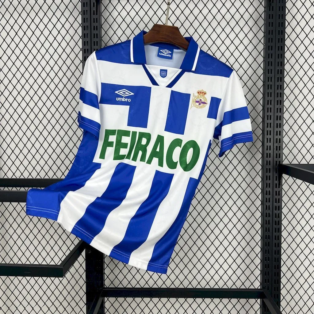 94-95 Deportivo La Coruna Home Retro Kit Vintage Shirt AAAAJersey Wholesale Yupoo 6