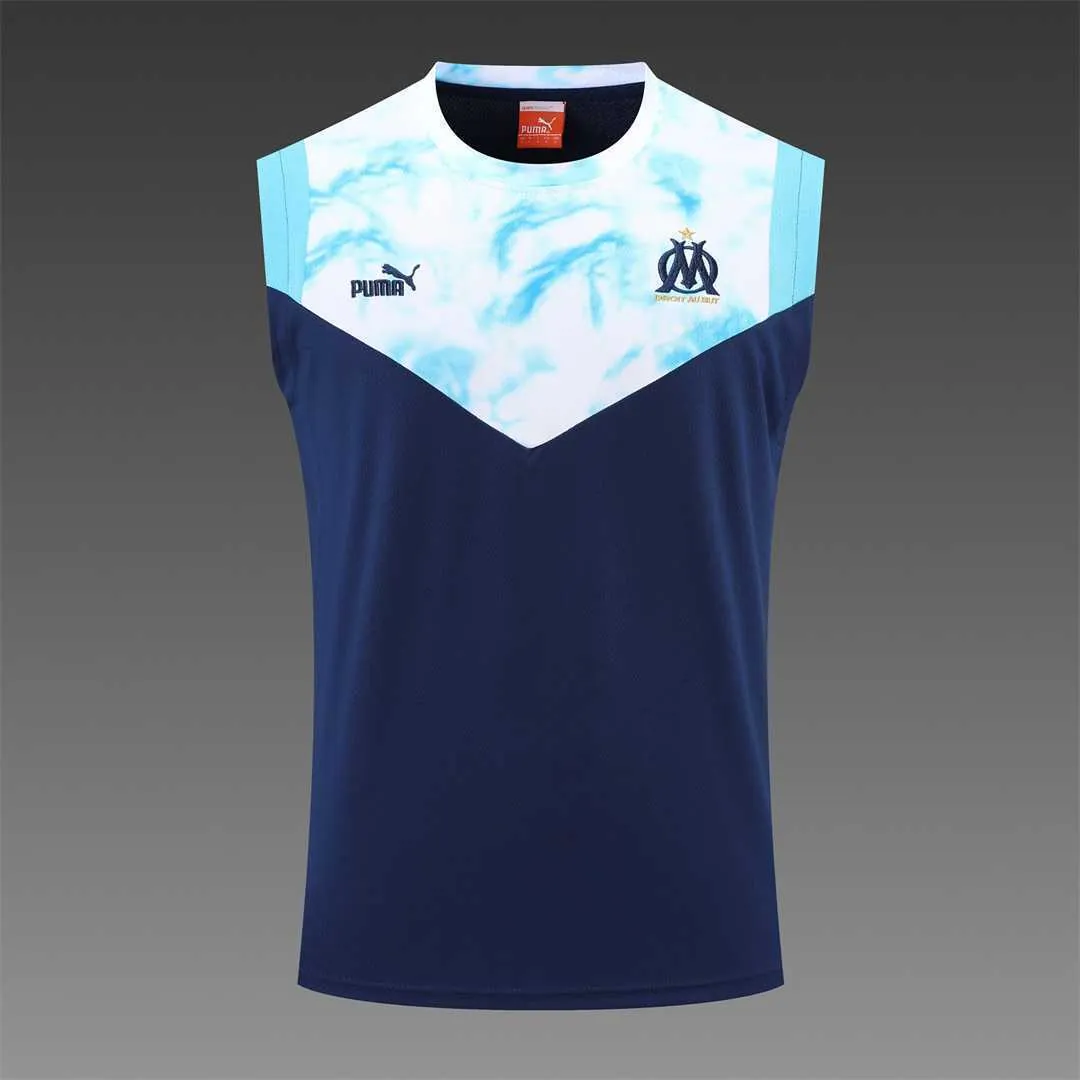 22-23 Marseille vest training suit kit dark blue white 16