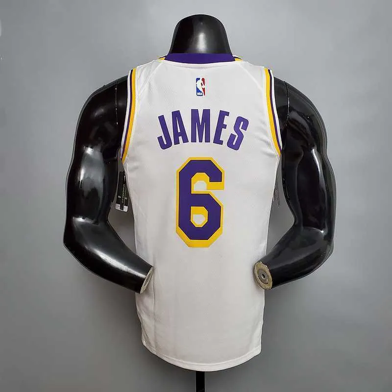 James #6 Lakers Round neck white 6