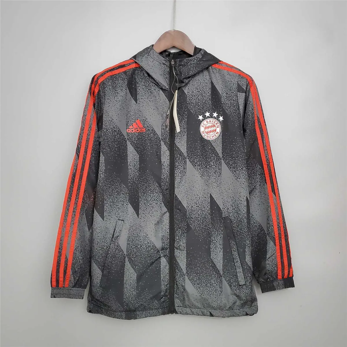 21-22 Bayern Munich Black Pattern Windbreaker 8