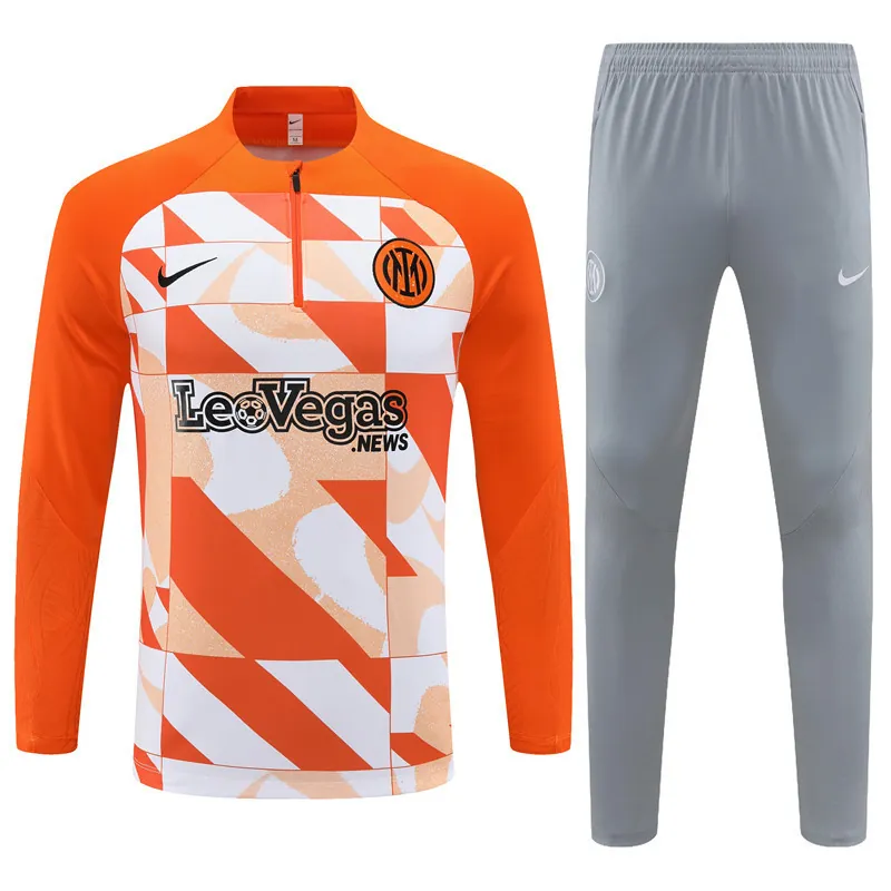 23-24 Inter Milan Long Sleeve Kits Orange Zipper Training Suits Jersey Supplier Yupoo 4