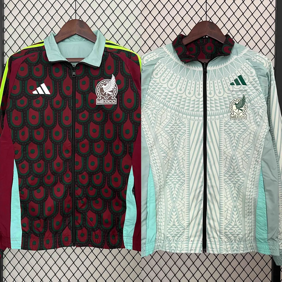 2024 Mexico Trench Coat Reversible Windbreaker Double-Sides Jacket Soccer AAAAJersey Yupoo 5