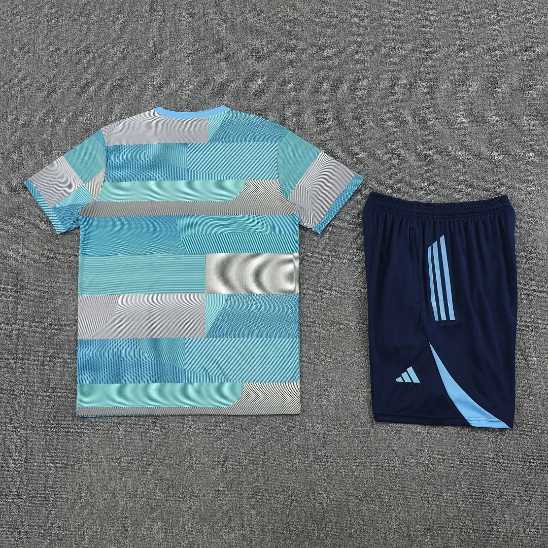 25-26 Real Madrid Training Kits Light Blue Football Tracksuits 2
