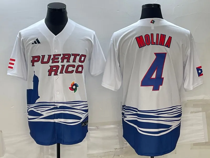 White Puerto Rico 2023 World Cup Baseball Jerseys 36