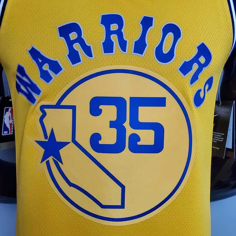 Retro version DURANT#35 Golden State Warriors yellow 2