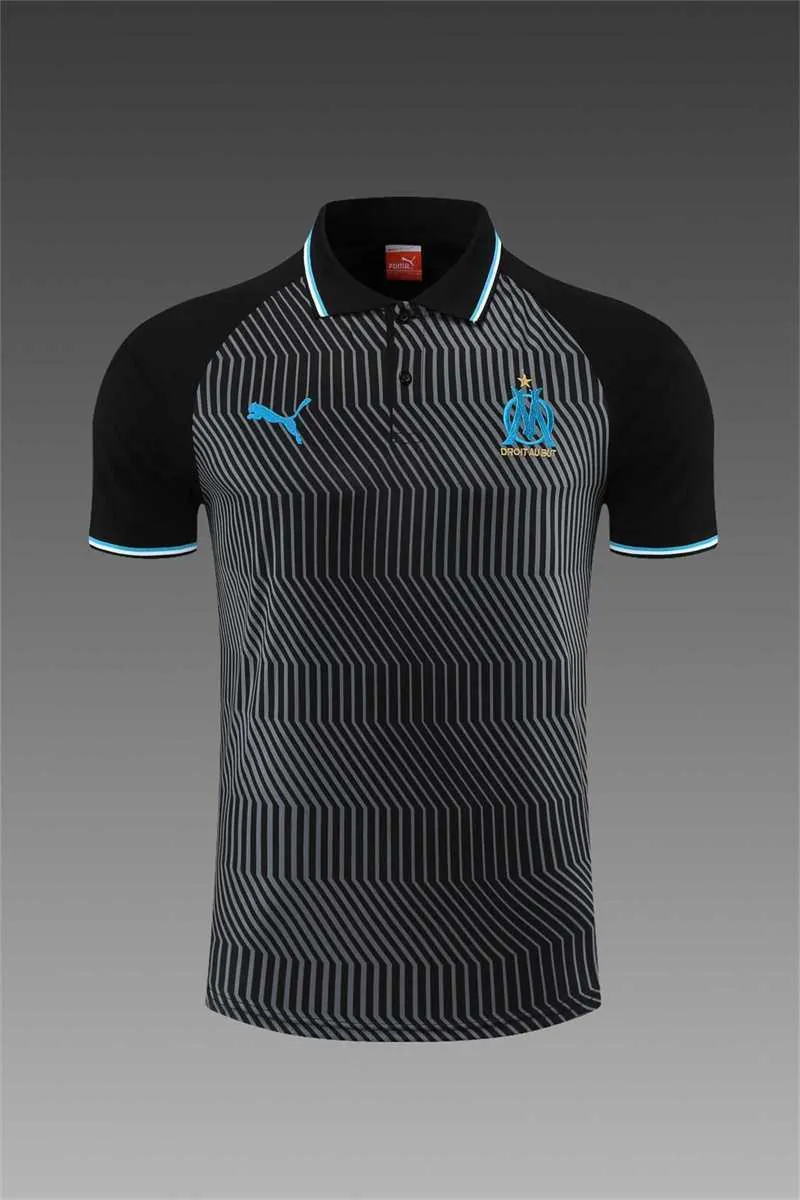 Polo Marseille black with grey-stripe 9