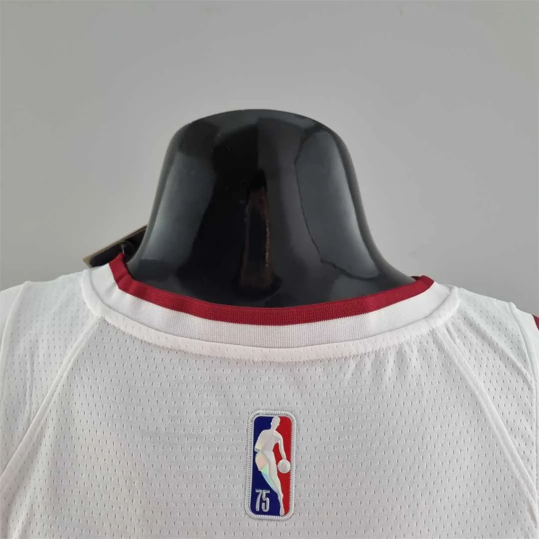 75th Anniversary Miami Heat JAMES #6 White NBA Jersey 7