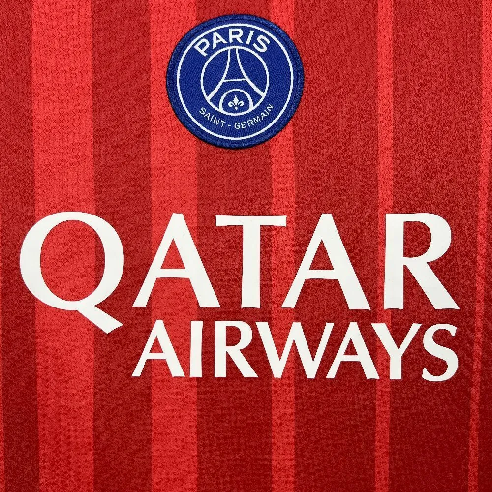 25-26 PSG Third Away Kit Red Sweatshirt Football Summer Sports Shirts AAAAJersey Dropship Yupoo 5
