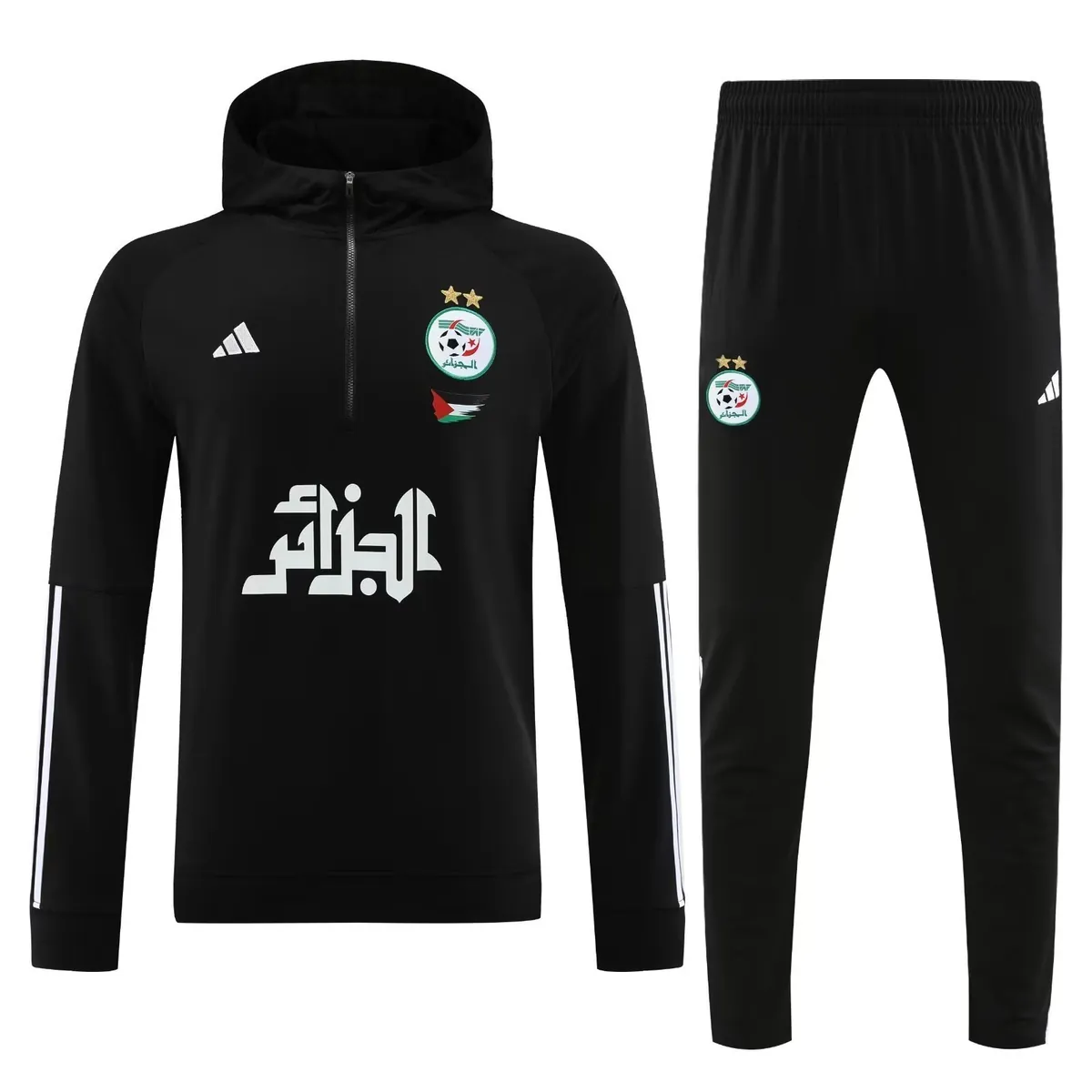23-24 Algeria Black Hoodie Long Sleeve Training Suit Yupoo 3