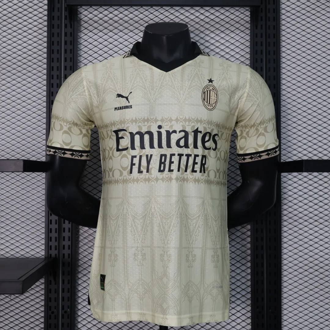 23-24 AC Milan Fourth Kit Beige Player Version Shirts Football AAAAJerseys Yupoo 8