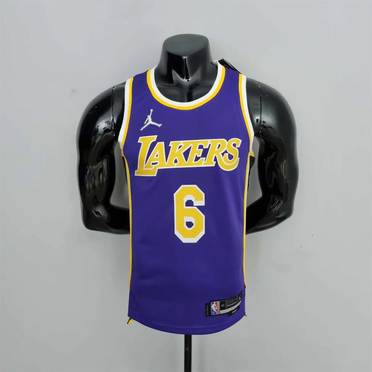 75th Anniversary James #6 Los Angeles Lakers Jordan Purple NBA Jersey 10