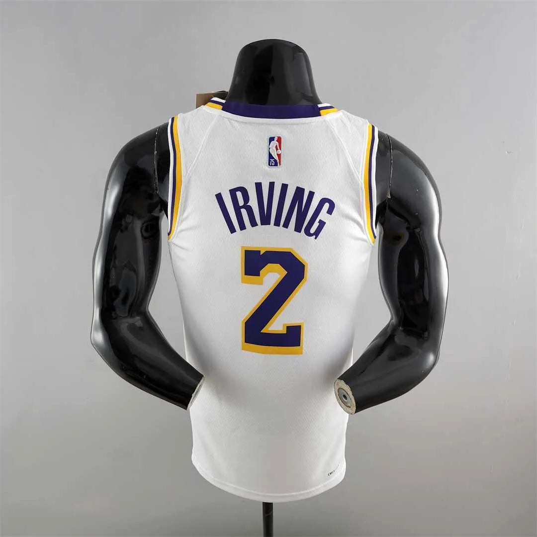 75th Anniversary IRVING #2 Los Angeles Lakers White NBA Jersey 6