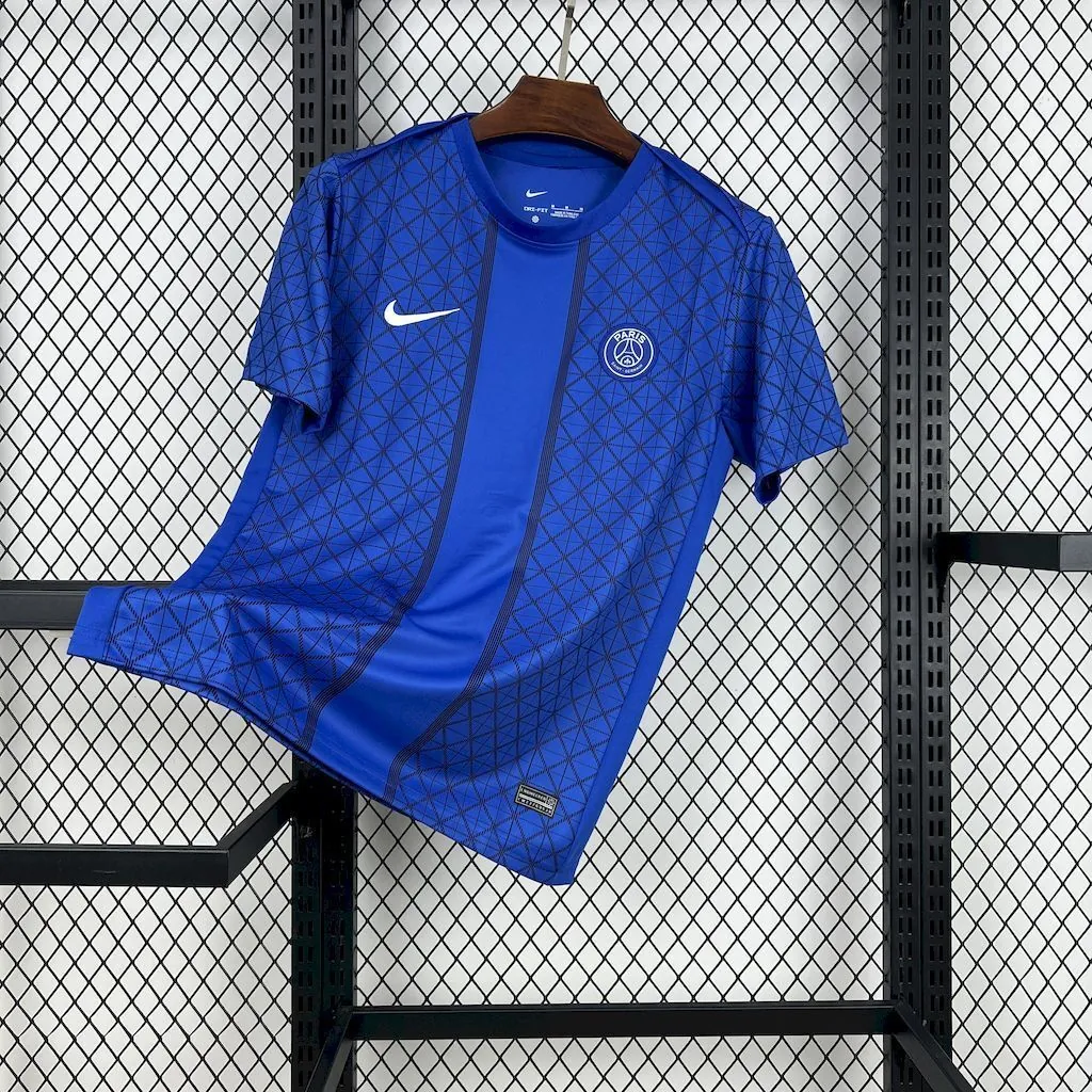 25-26 PSG Pre-Match Blue Shirt Football Uniform AAAAJersey Wholesale Yupoo 6
