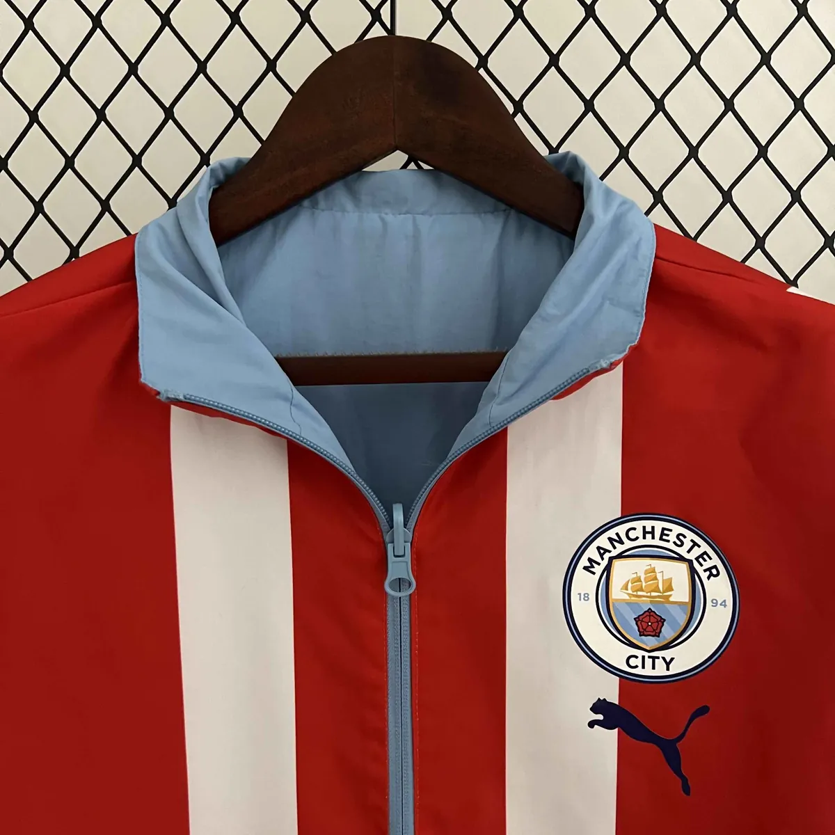 23-24 Manchester City Reversible Windbreaker Red&Blue Double-Sides Jacket Soccer Jerseys For Sa 5