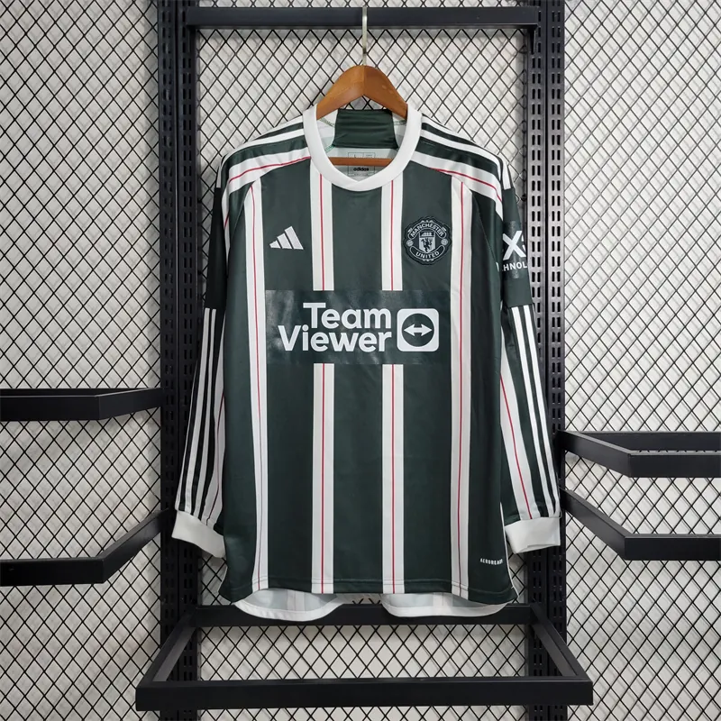 23-24 Manchester United away long sleeve size S-4XL Soccer Jerseys 10