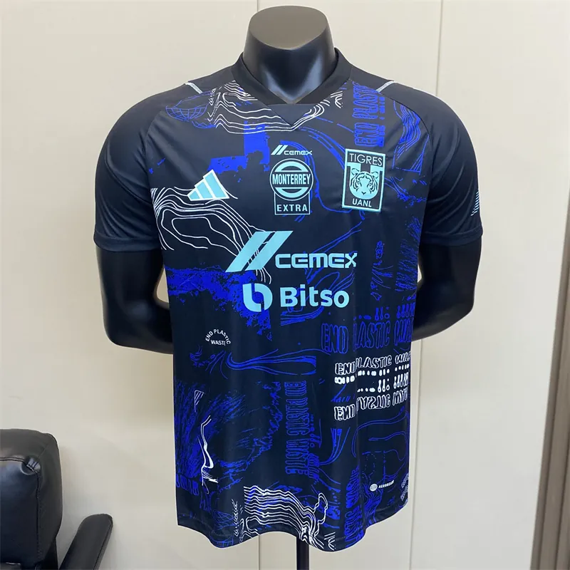23-24 Tigres UANL Black Special Edition Navy Player Version Shirt Soccer Jerseys Yupoo 8