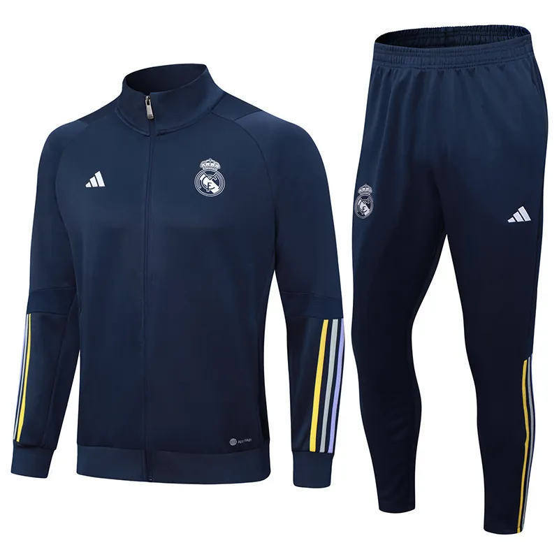 23-24 Real Madrid Training Suits Navy Long-Pull Jackets 3