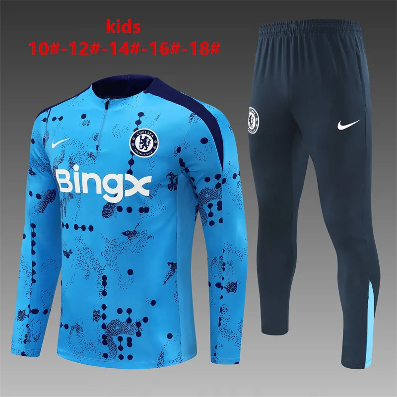 24-25 Chelsea Kids Long Sleeve Training Suit Football Shirts-1 1