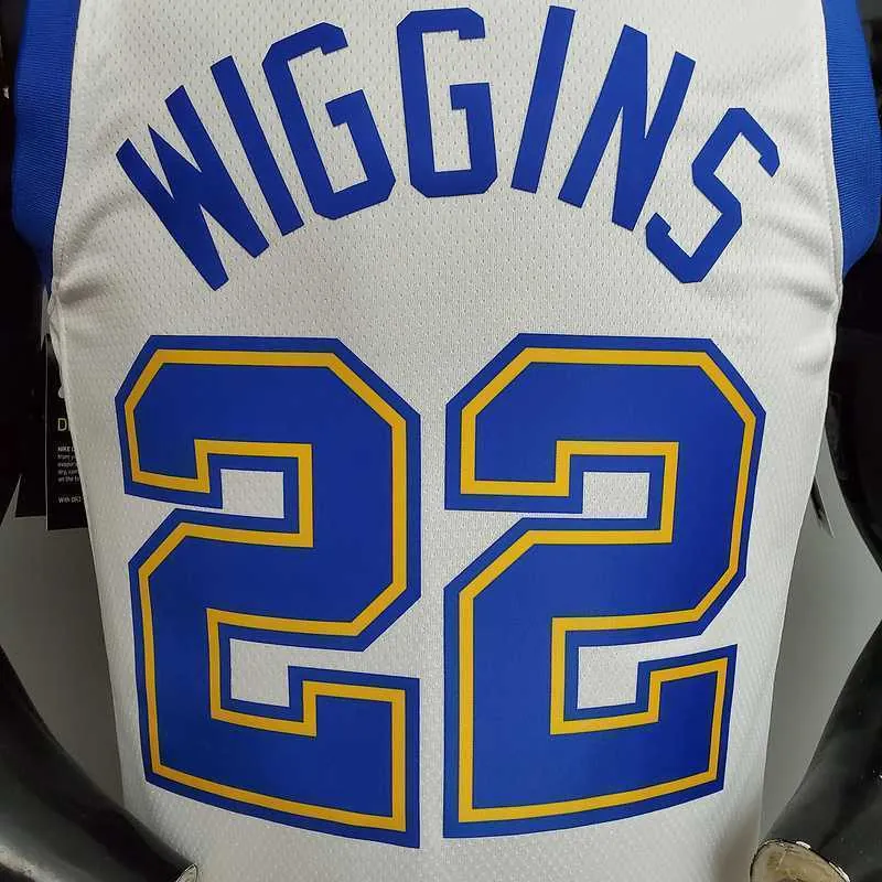 Retro version WIGGINS#22 Golden State Warriors white 5