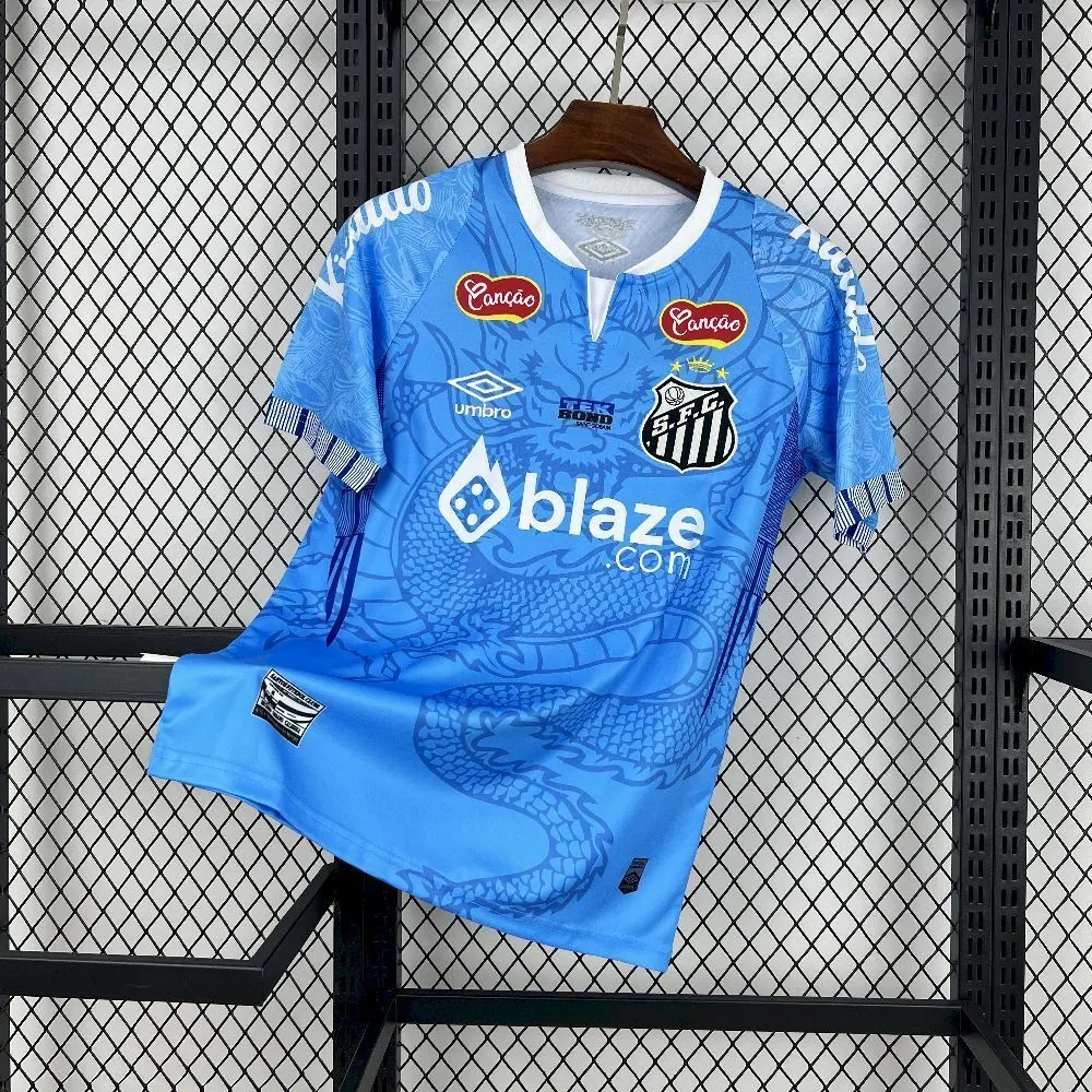 25-26 Santos Blue Dragon Pattern Kit Special Edition Soccer AAAAJersey Yupoo S-2XL 6