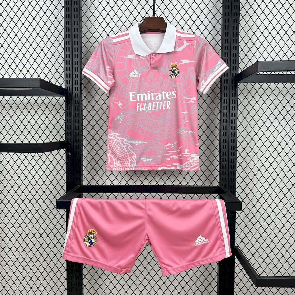23-24 Real Madrid Pink Dragon Special Edition Kid Kits Youth Apparels AAAAJersey Wholesale Yupo 10