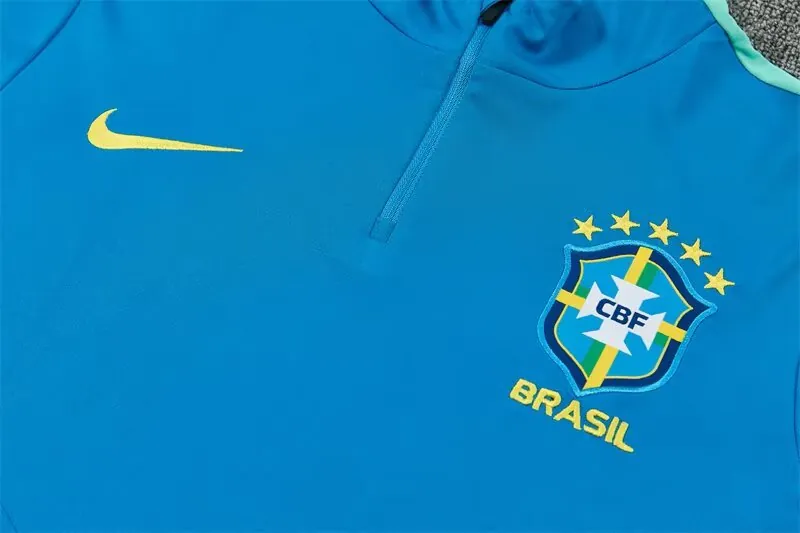 2026 Brazil Mens Kit Blue Half Pull Training Suit Yupoo 7 3