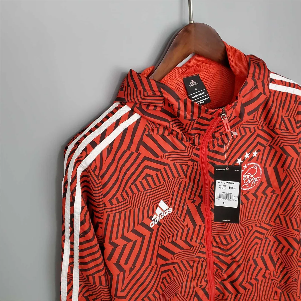 21-22 Ajax Red and Black Stripes Windbreaker 7