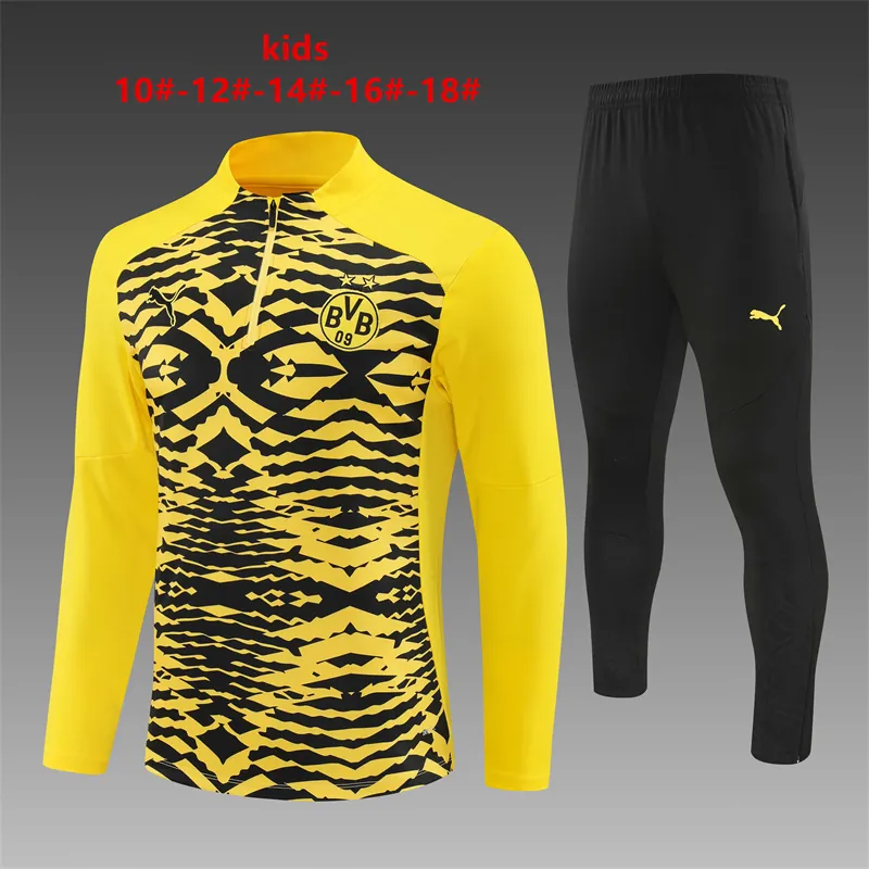 24-25 Dortmund Kids Long Sleeve Training Suit Football Shirts 1