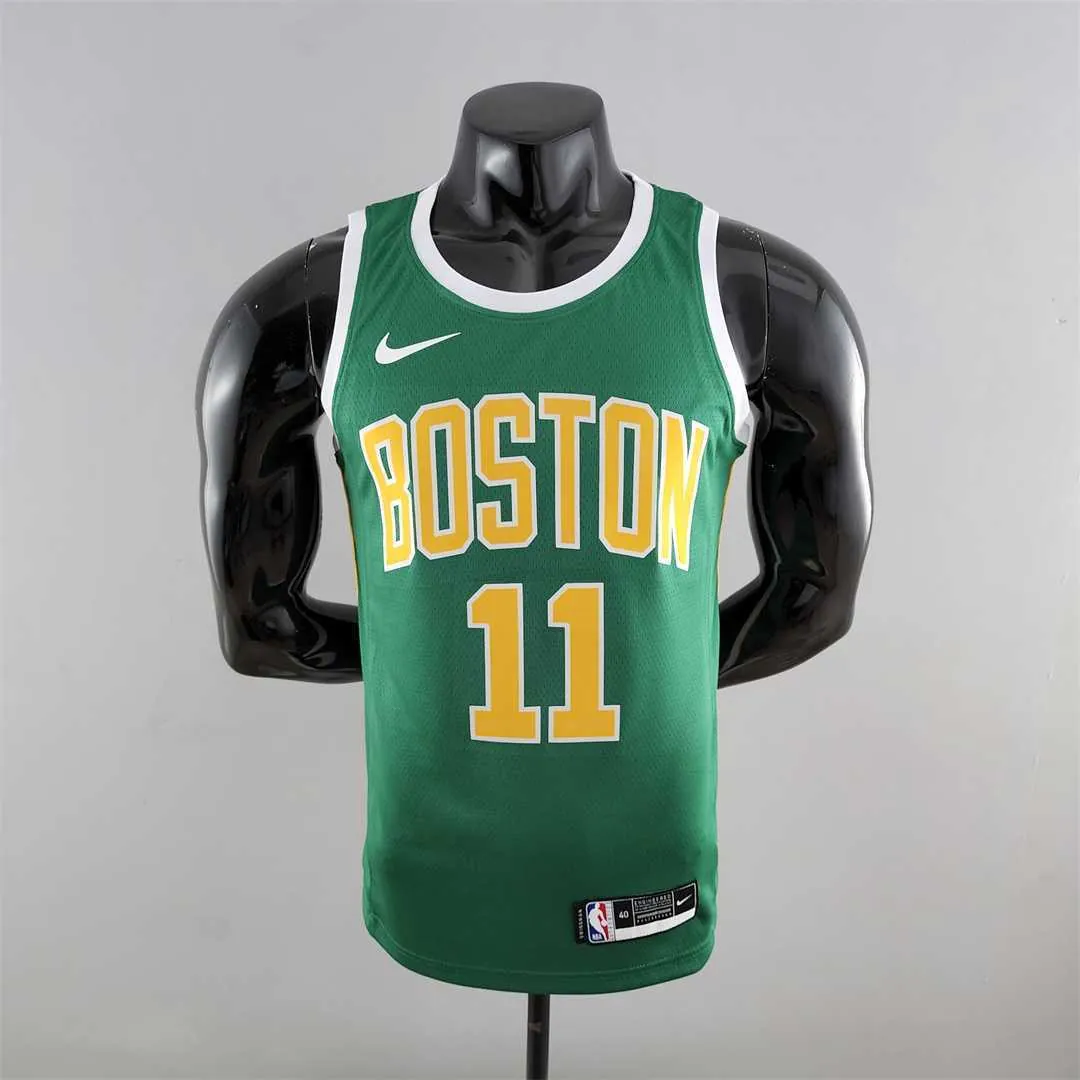 Boston Celtics IRVING#11 Green Gold NBA Jersey 8