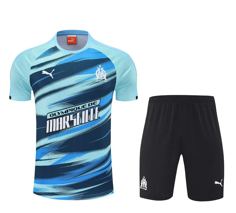 25-26 Marseille Fast Training Kits Blue Football Tracksuits 3