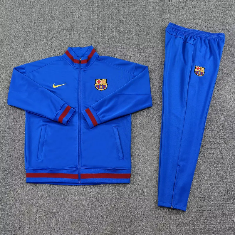 25-26 Barcelona Blue Football Tracksuits Long Jacket Suits 1