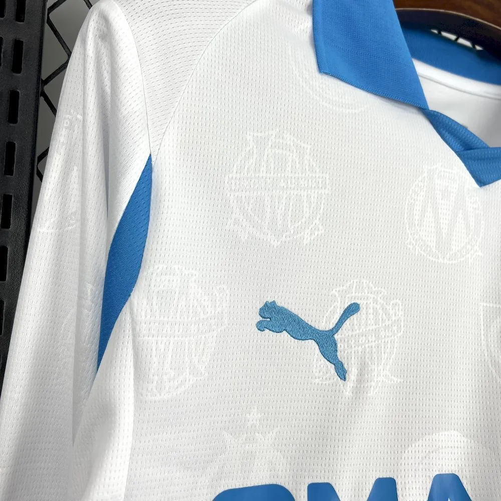 25-26 Marseille Home Kit Football Long Sleeve T-Shirt AAAAJersey Supply Yupoo 2
