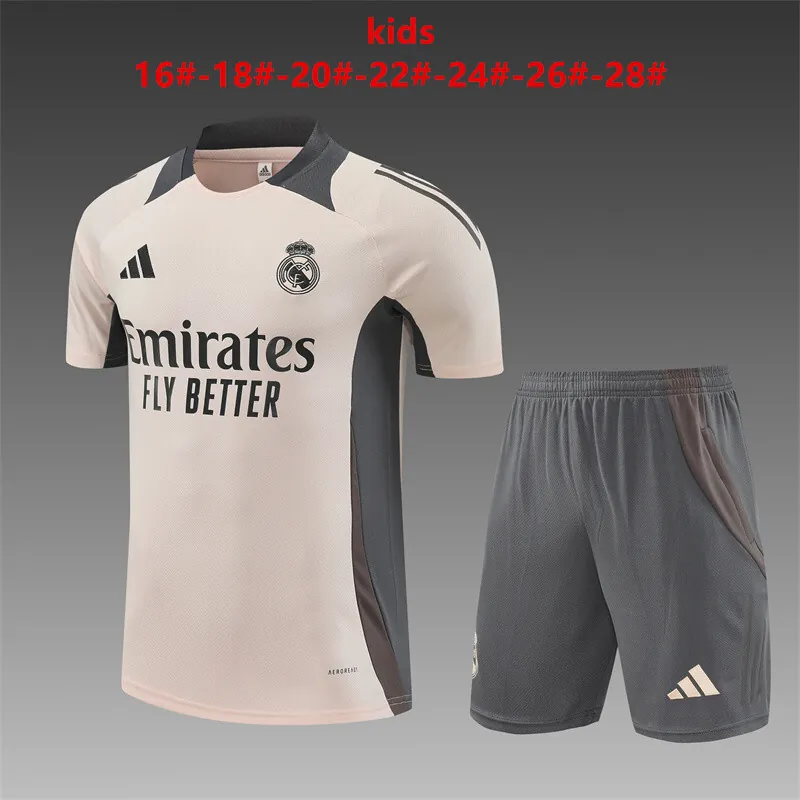 24-25 Real Madrid Kids Training Soccer Jerseys Football Shirts 1