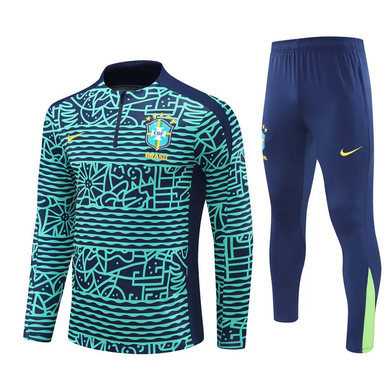 2024 Brazil Long Sleeve Training Suit Football Shirts 4