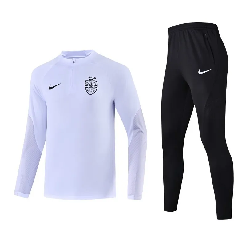 23-24 Sporting Lisbon Long Sleeve Kits White Training Suits Football Jerseys Yupoo 4
