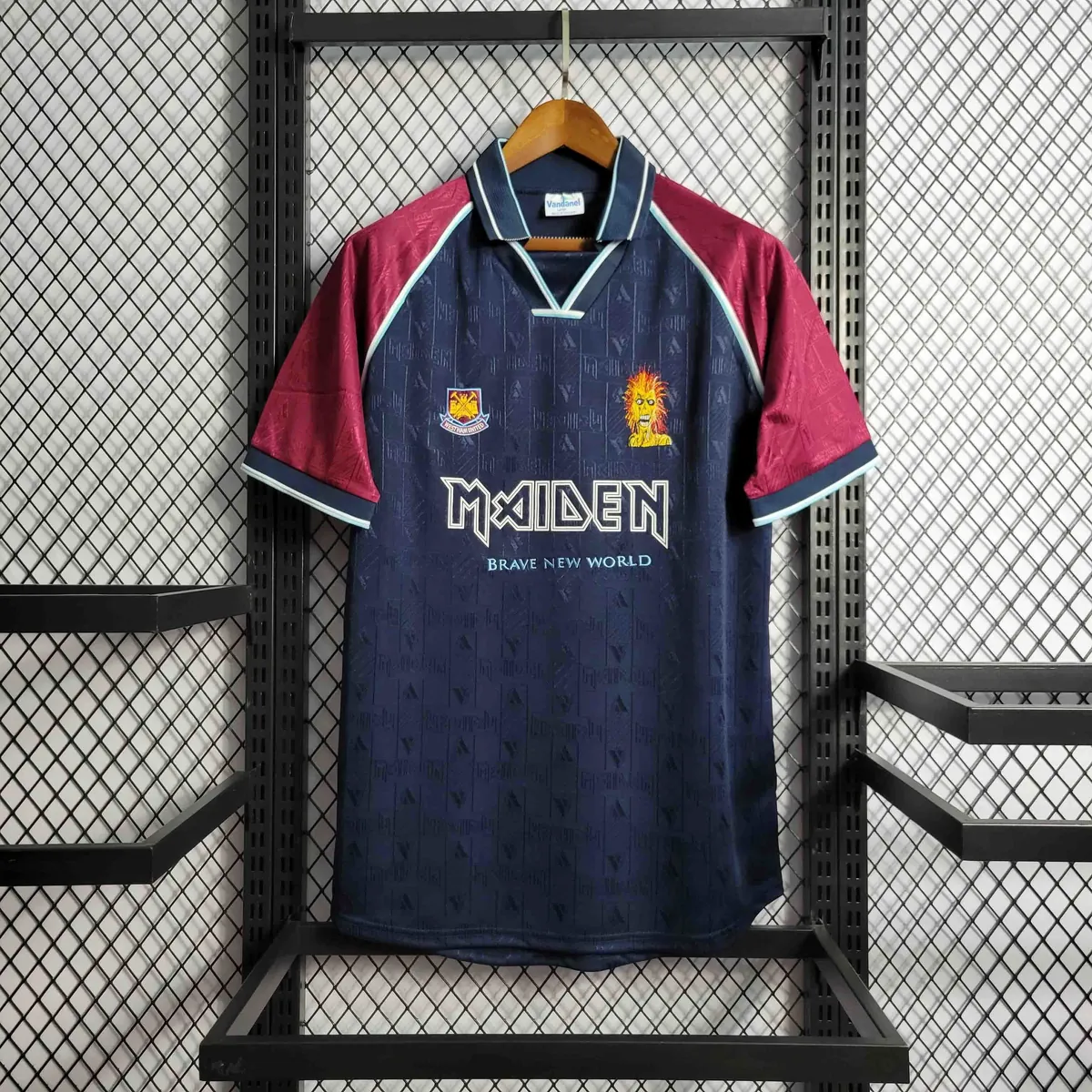 99-00 West Ham Iron Maiden Home Joint Board Retro Kit Vintage Shirt 7