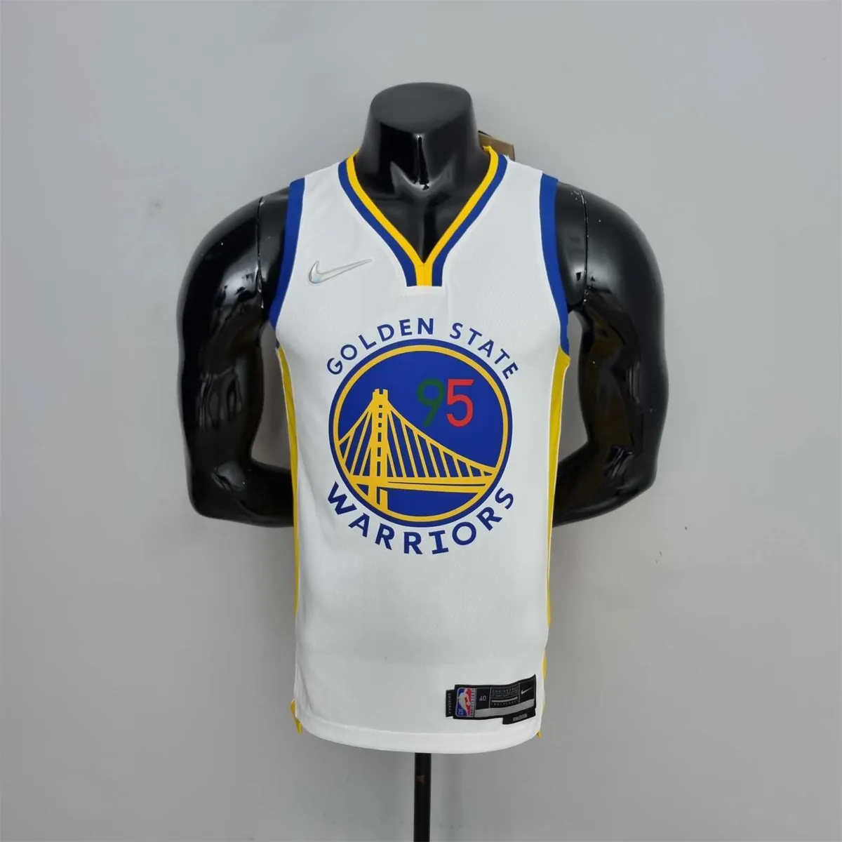 75th Anniversary Toscano#95 Golden State Warriors Mexico Exclusive White NBA Jersey 10