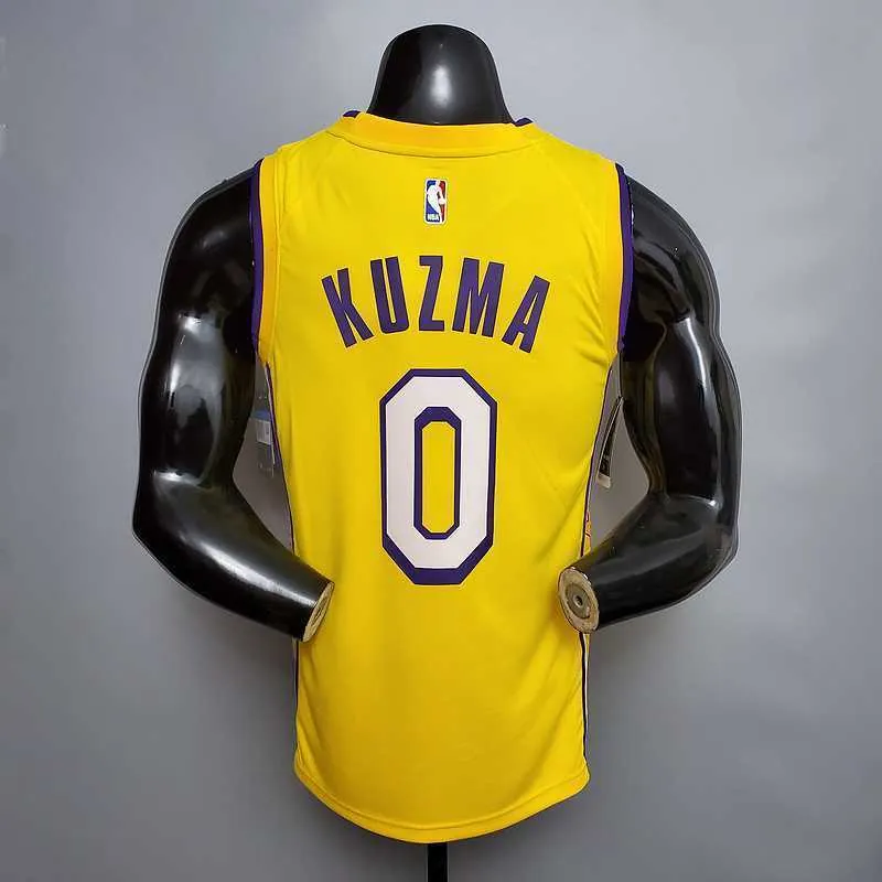 KUZMA #0 Lakers V-neck City Edition yellow 7