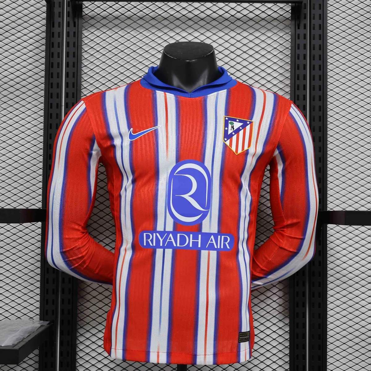 24-25 Atletico Madrid Home Long Sleeve Kit Player Version Shirt 6