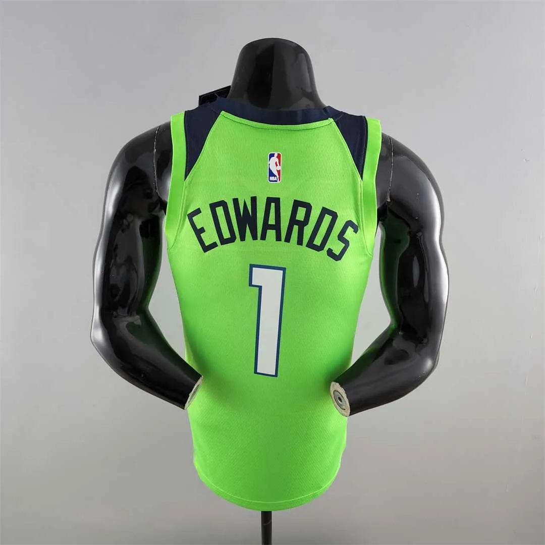 Minnesota Timberwolves EDWARDS#1 Air Jordan NBA Jersey Blue 7
