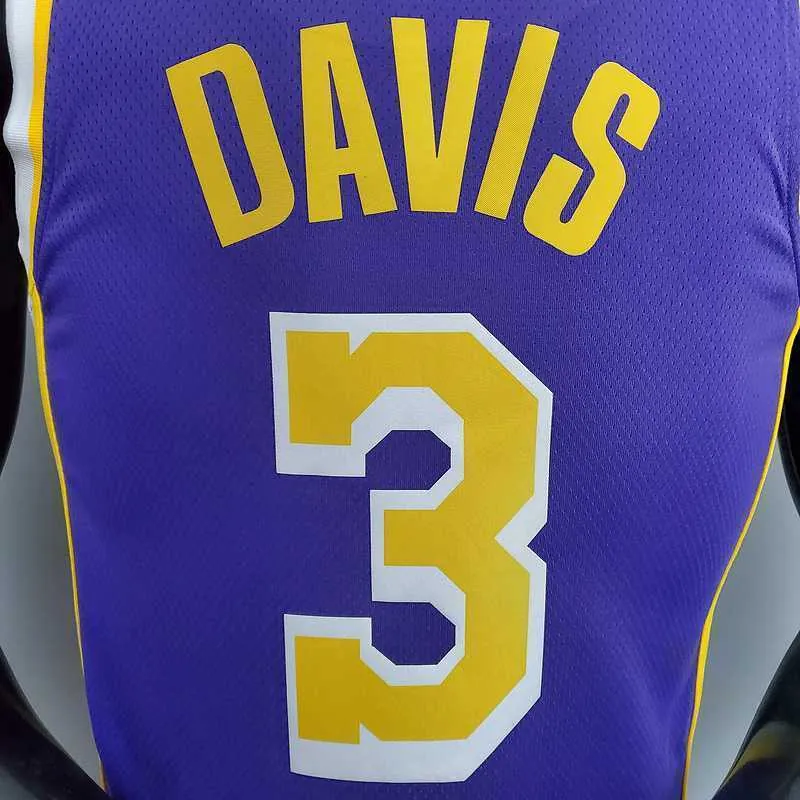New Lakers Jordan DAVIS#3 Theme Purple Round Neck 8
