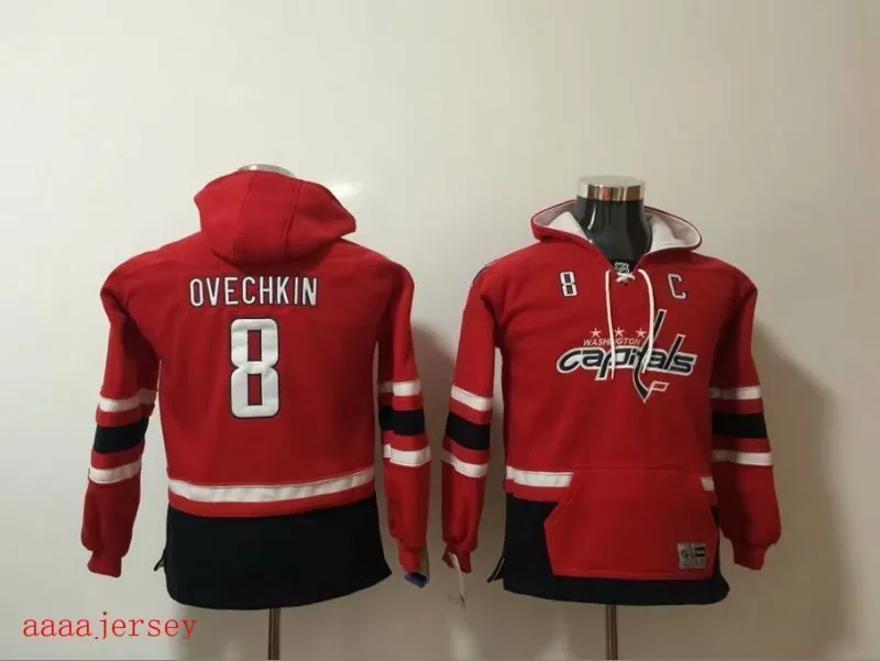 Washington Capitals kids hoodie ice hockey jersey SM-LXL 华盛顿首都队童装帽衫冰球服 2