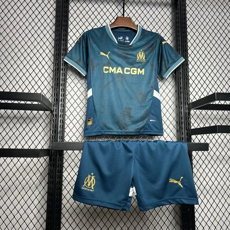 24-25 Marseille Away Kid Kits Youth Apparels Sport AAAAJersey Yupoo 4