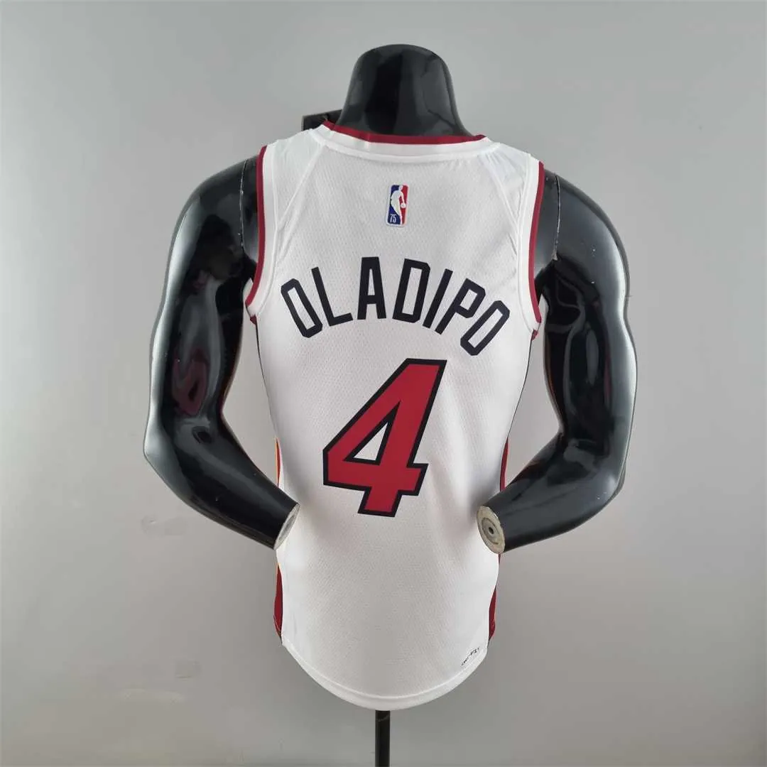 75th Anniversary Miami Heat OLADIPO#4 White NBA Jersey 2